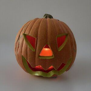Halloween Jack O Lantern Lights Up Flashing Steady Pumpkin Pretenders Plastic